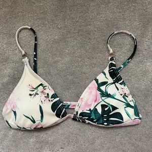 LA Hearts Floral Bikini Top with Rings